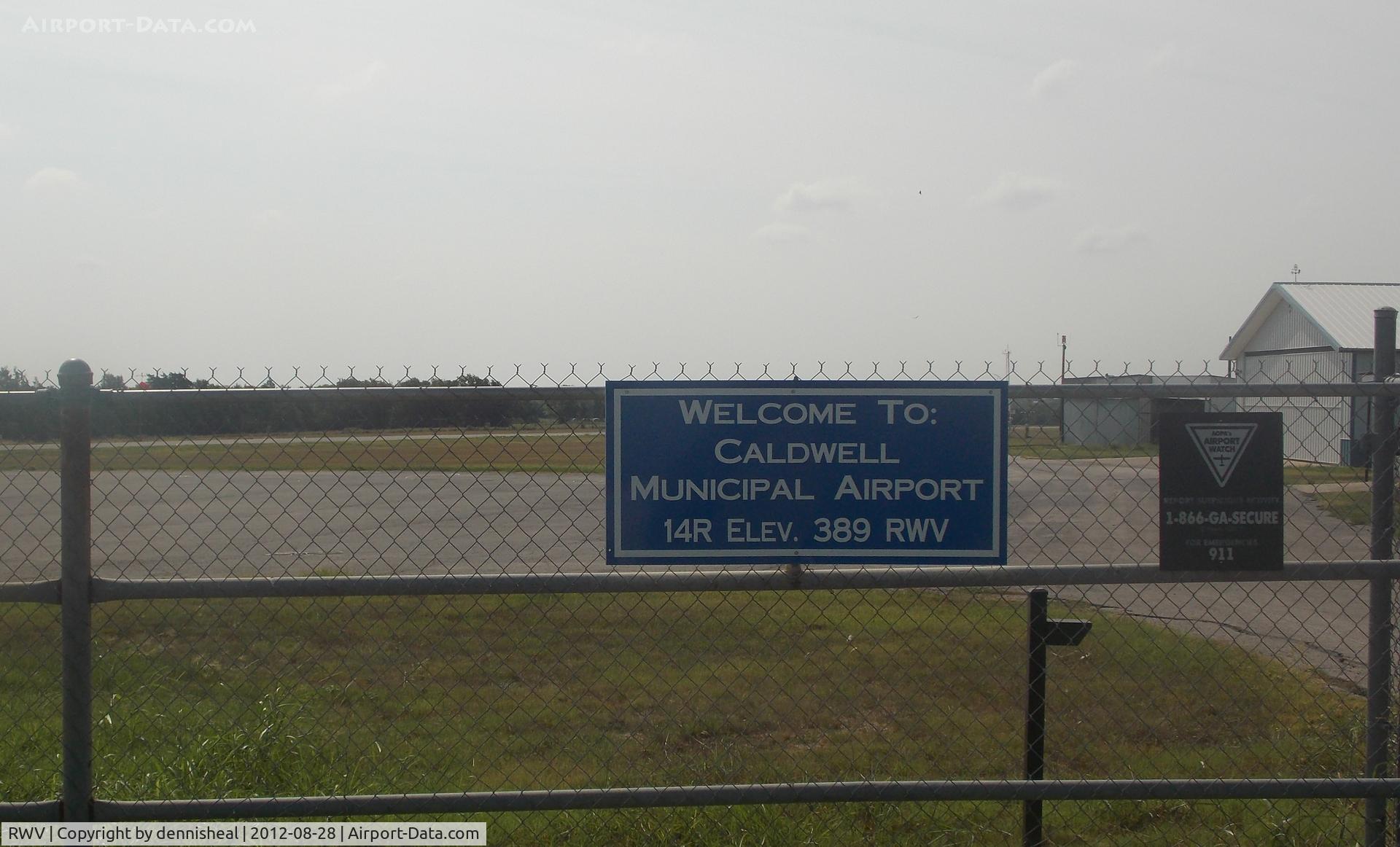 Caldwell Municipal Airport (RWV) - CALDWELL MUNI AIRPORT, CALDWELL TX