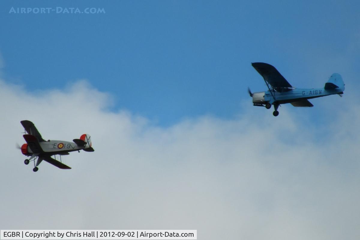 EGBR Airport - CASA 1-133C Jungmeister G-BVXJ and Auster J-1N Alpha G-AIBW at the Real Aeroplane Club's Wings & Wheels fly-in, Breighton