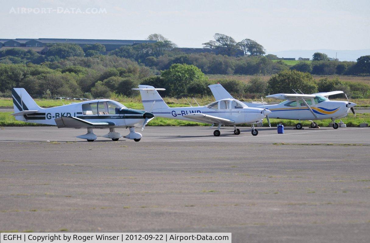 Swansea Airport, Swansea, Wales United Kingdom (EGFH) - Visiting and resident aircraft at Swansea Airport.