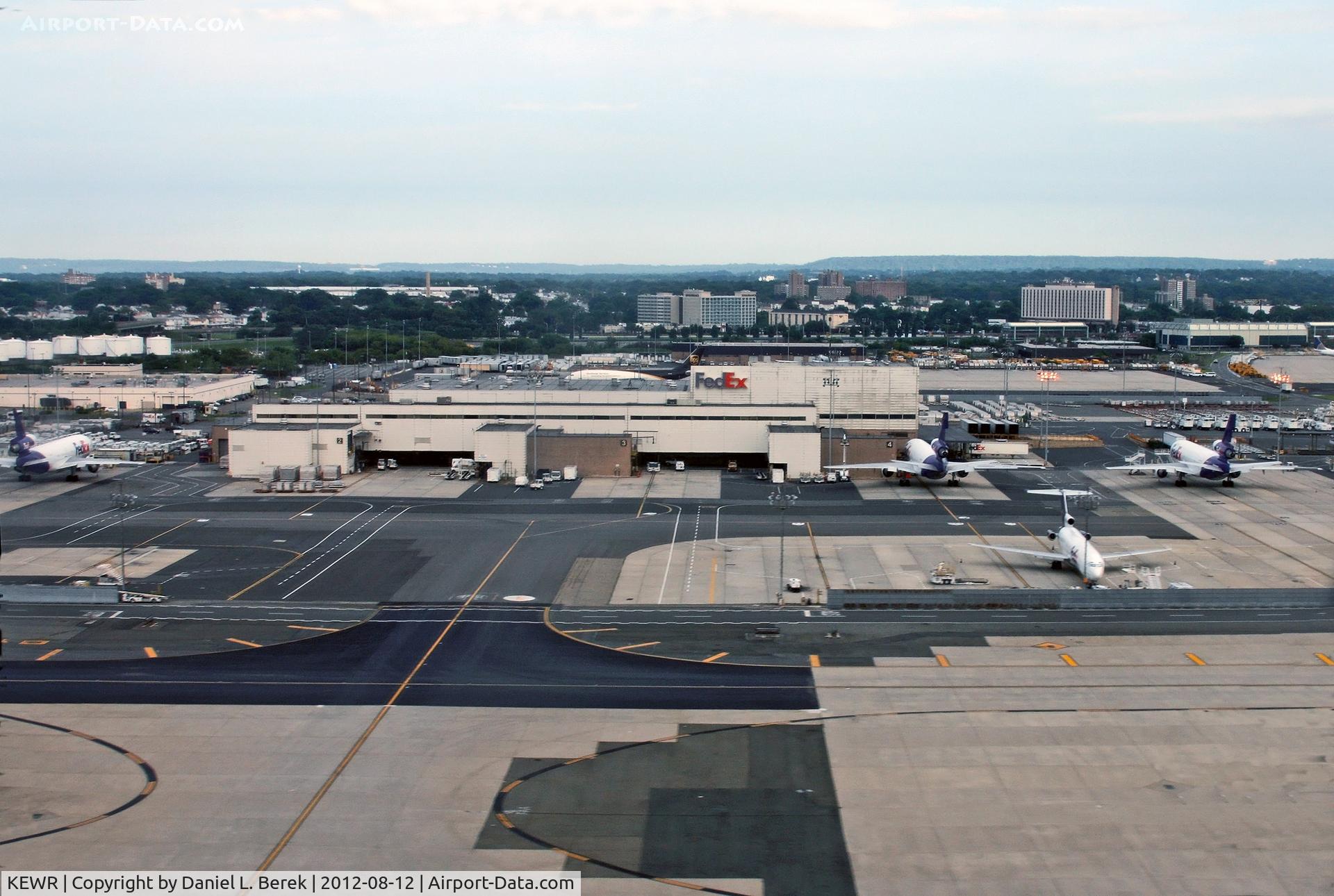 Newark Liberty International Airport (EWR) - Fed Ex operates the largest freight terminal at Newark Liberty International; the airport has several other cargo terminals as well.  This facility is located on the south end of the airport.