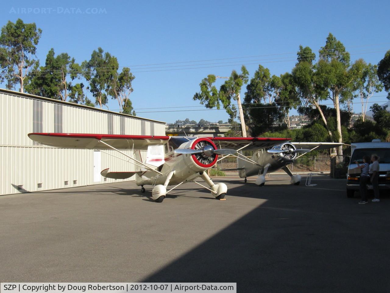 Santa Paula Airport (SZP) - Aviation Museum of Santa Paula First Sunday Open House & Fly-In, Howard DGA-15P 'Mr. Hooligan' N5224N & Dickenson-HOWARD DGA-21 'Mr. Dickenson' N273MD on display on Museum ramp
