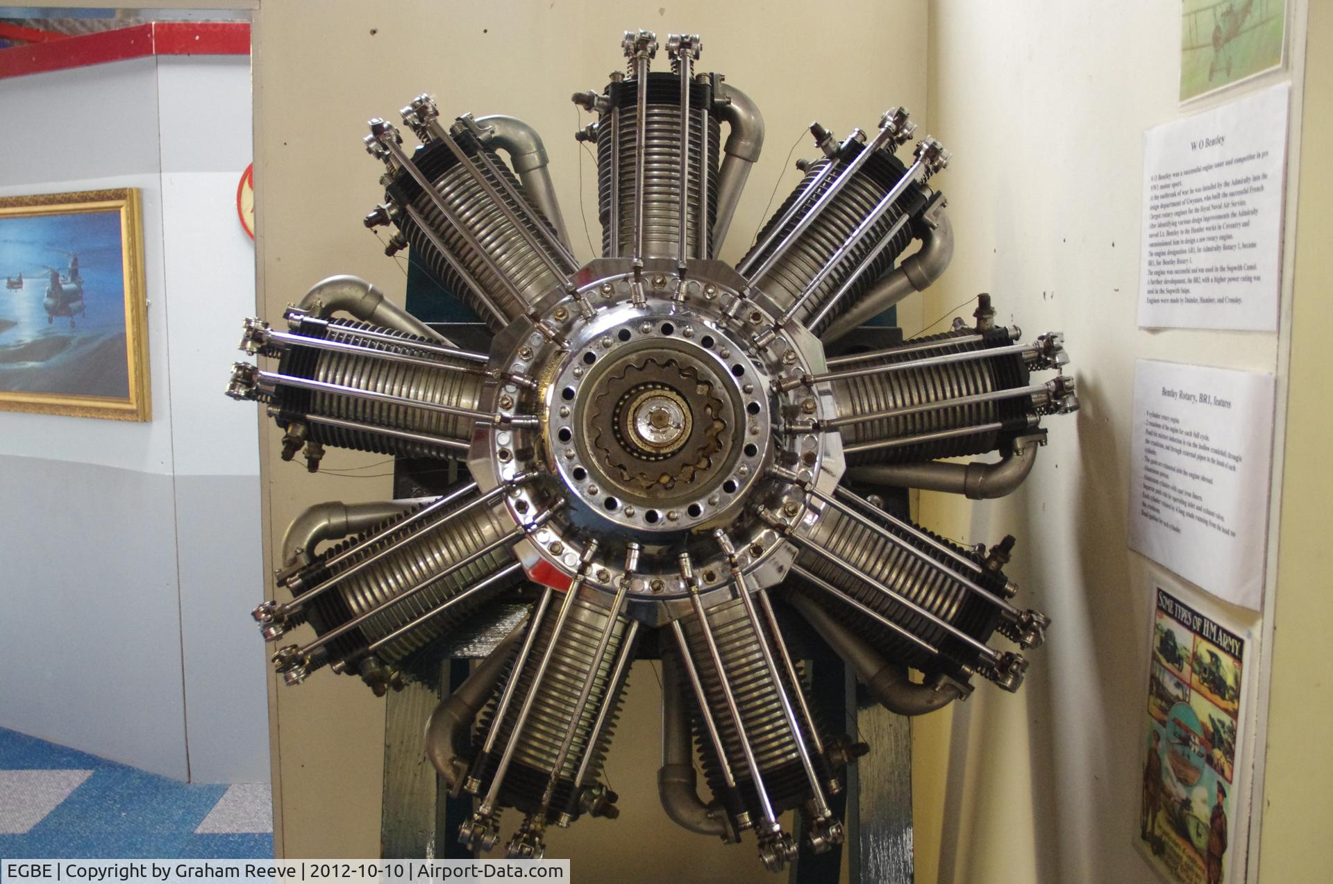 Coventry Airport, Coventry, England United Kingdom (EGBE) - Bentley BR 1 rotary engine preserved at the Midland Air Museum.