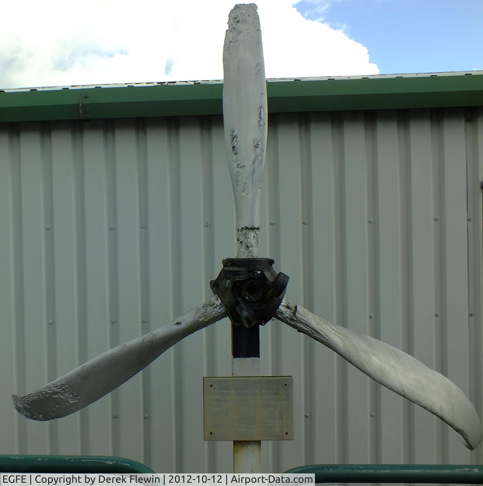 Haverfordwest Aerodrome Airport, Haverfordwest, Wales United Kingdom (EGFE) - Prop.