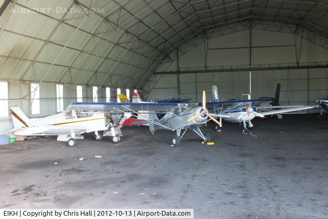 EIKH Airport - inside the hangar at Kilrush Airfield, Ireland