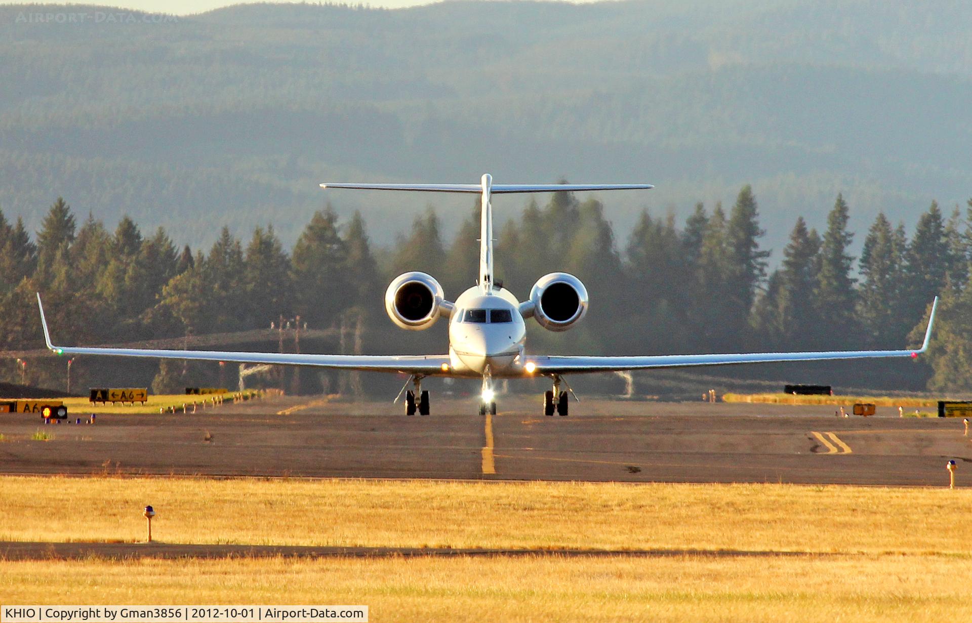 Portland-hillsboro Airport (HIO) - Nike Air!  Gulfstream G-V Hillsboro, Oregon..  Nike Aircraft are based at KHIO.  (N1KE-GLF5, N6453-GLF5, N6458-F2TH, N3546-GLF5)  10-1-12