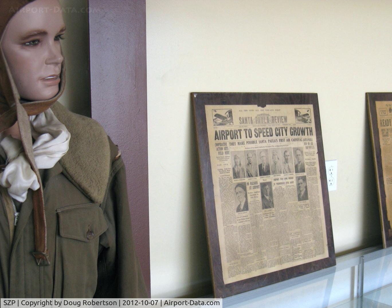 Santa Paula Airport (SZP) - Aviation Museum of Santa Paula. 1930s period newspapers with news of new airport. Airport to Speed City Growth.