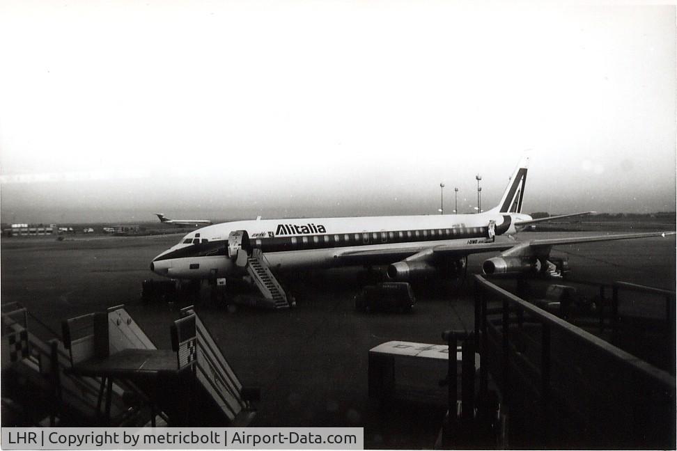 London Heathrow Airport, London, England United Kingdom (LHR) - Alitalia DC-8 at LHR,Mar.1970