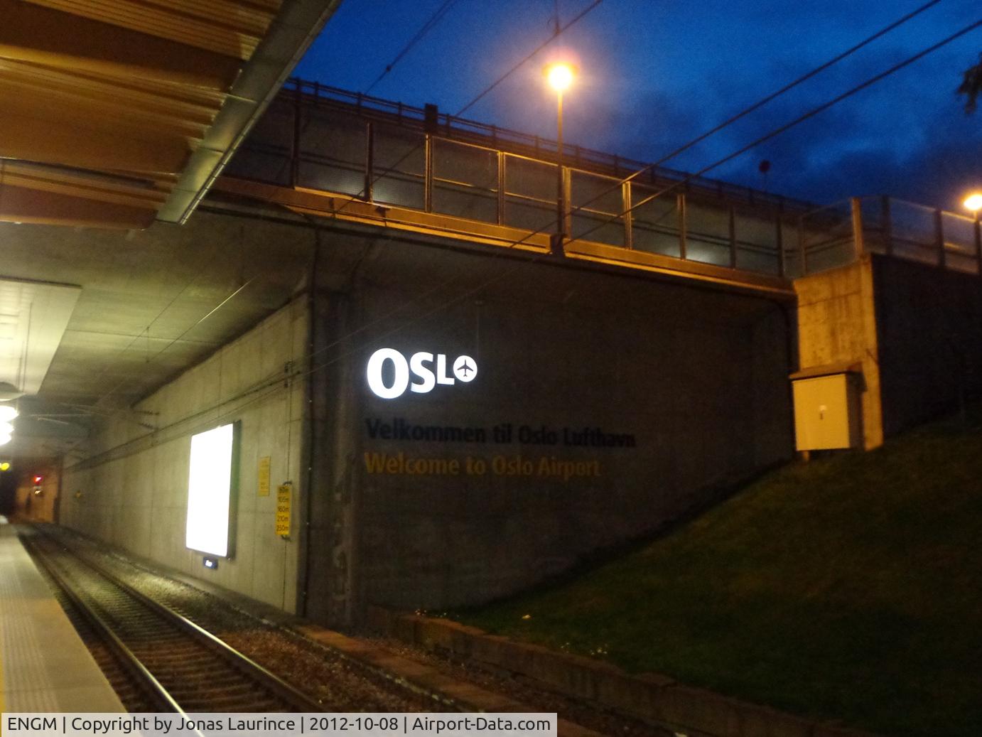 Oslo Airport, Gardermoen, Gardermoen (near Oslo), Akershus Norway (ENGM) - Sentralstasjon (Central Station) Expressway Entrance of the Gardermoen Oslo Airport 