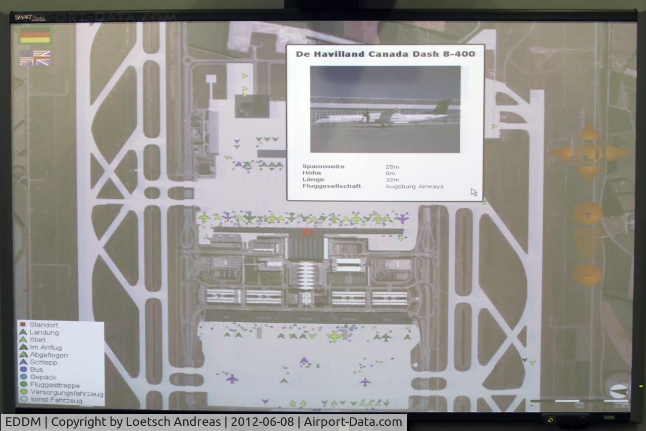 Munich International Airport (Franz Josef Strauß International Airport), Munich Germany (EDDM) - Infoscreen Live ground traffic information (Visitorpark)