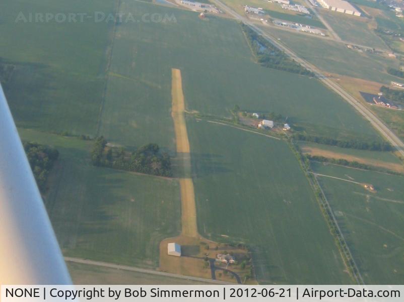 NONE Airport - Uncharted airstrip just north of Greenville, Ohio on Co. Hwy. 32.  Looking south.