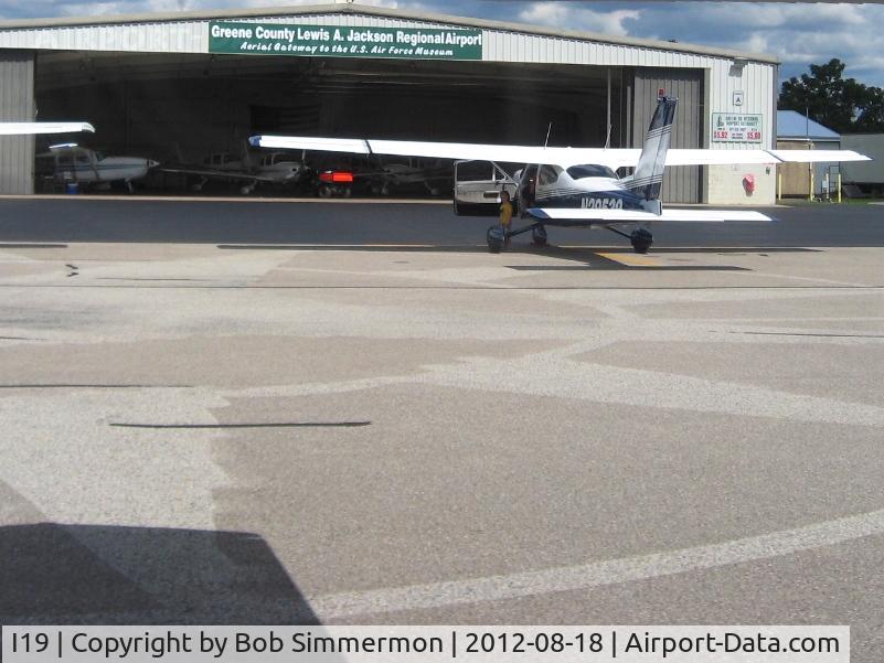 Greene County-lewis A. Jackson Regional Airport (I19) - Corporate hanger and N29539 just arriving.