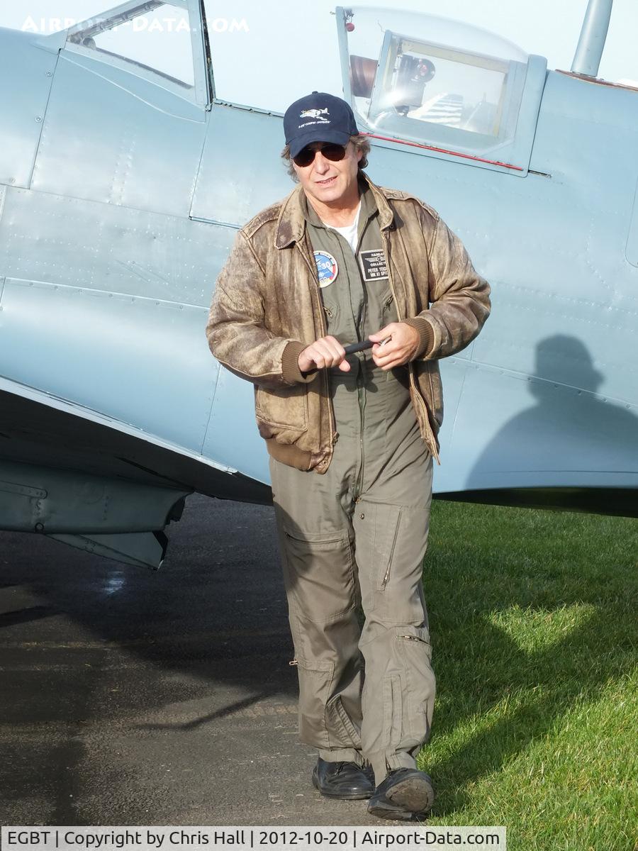 Turweston Aerodrome Airport, Turweston, England United Kingdom (EGBT) - Peter Teichman arriving at Turweston's 