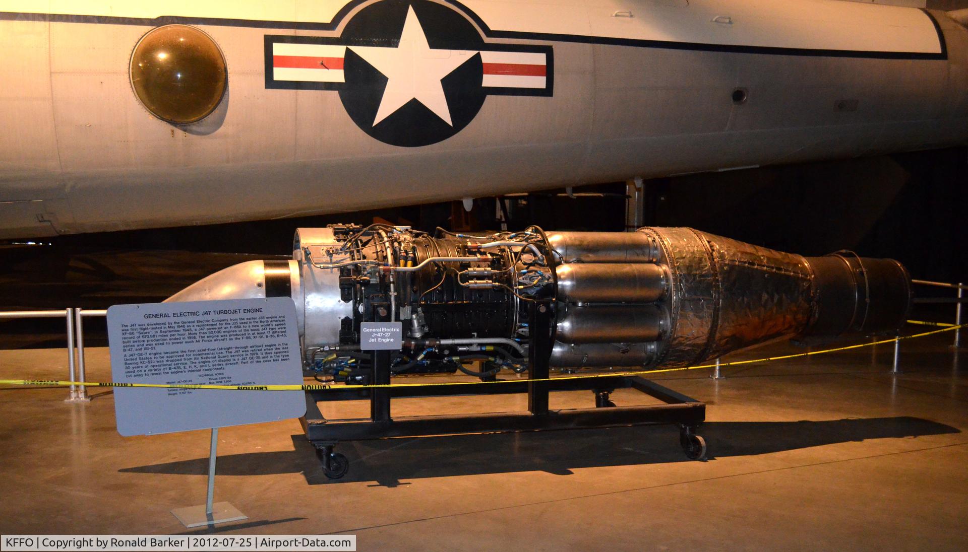 Wright-patterson Afb Airport (FFO) - J47-GE-27 jet engine at AF Museum