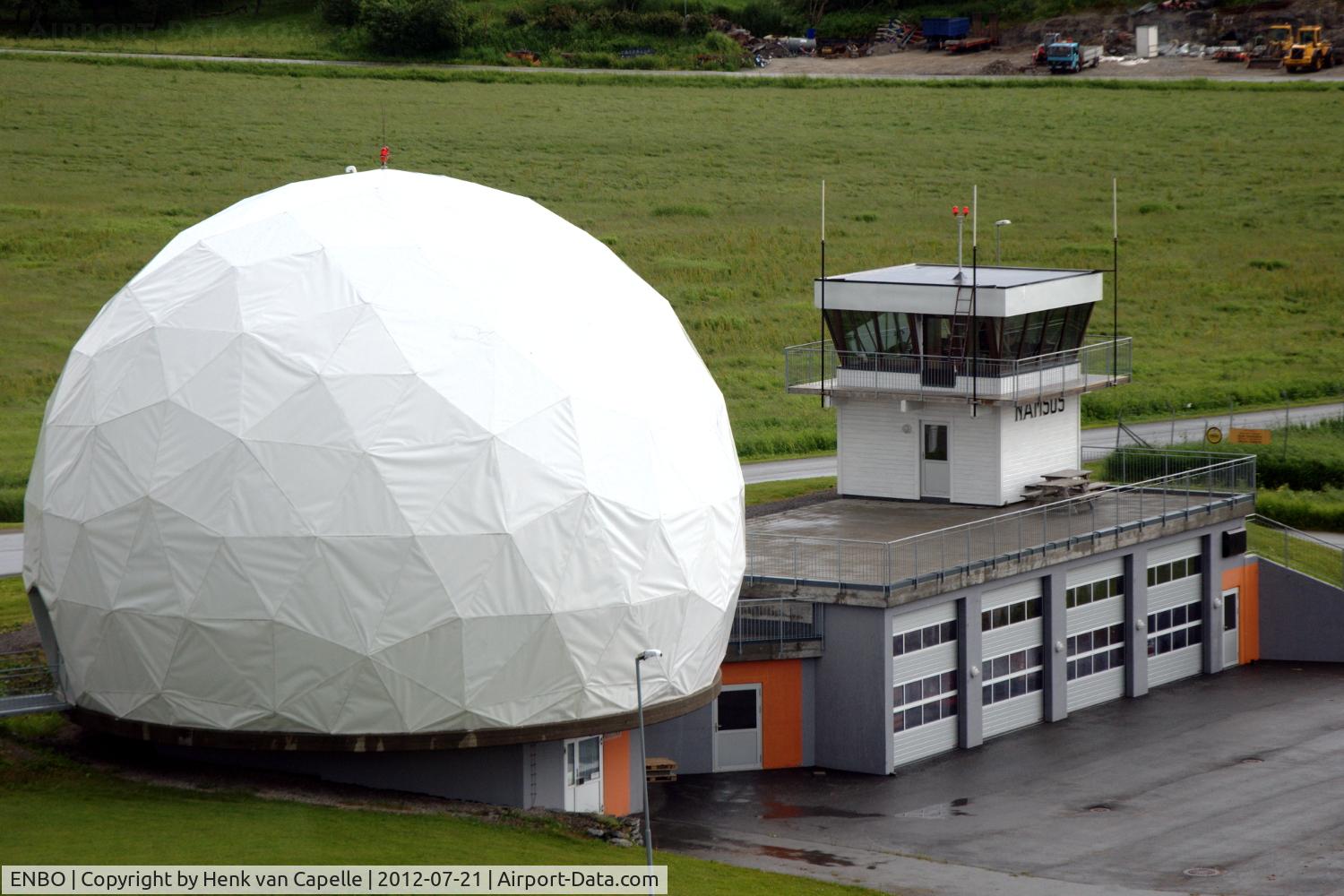 Bodø Airport, Bodø, Nordland Norway (ENBO) - Avinor museum (integrated in Norsk Luftfartmuseum):
Radardome of the first civil aviation radar in Norway and garage with old firetenders from Røros and Fornebu and on its roof the former tower of Namsos airport.