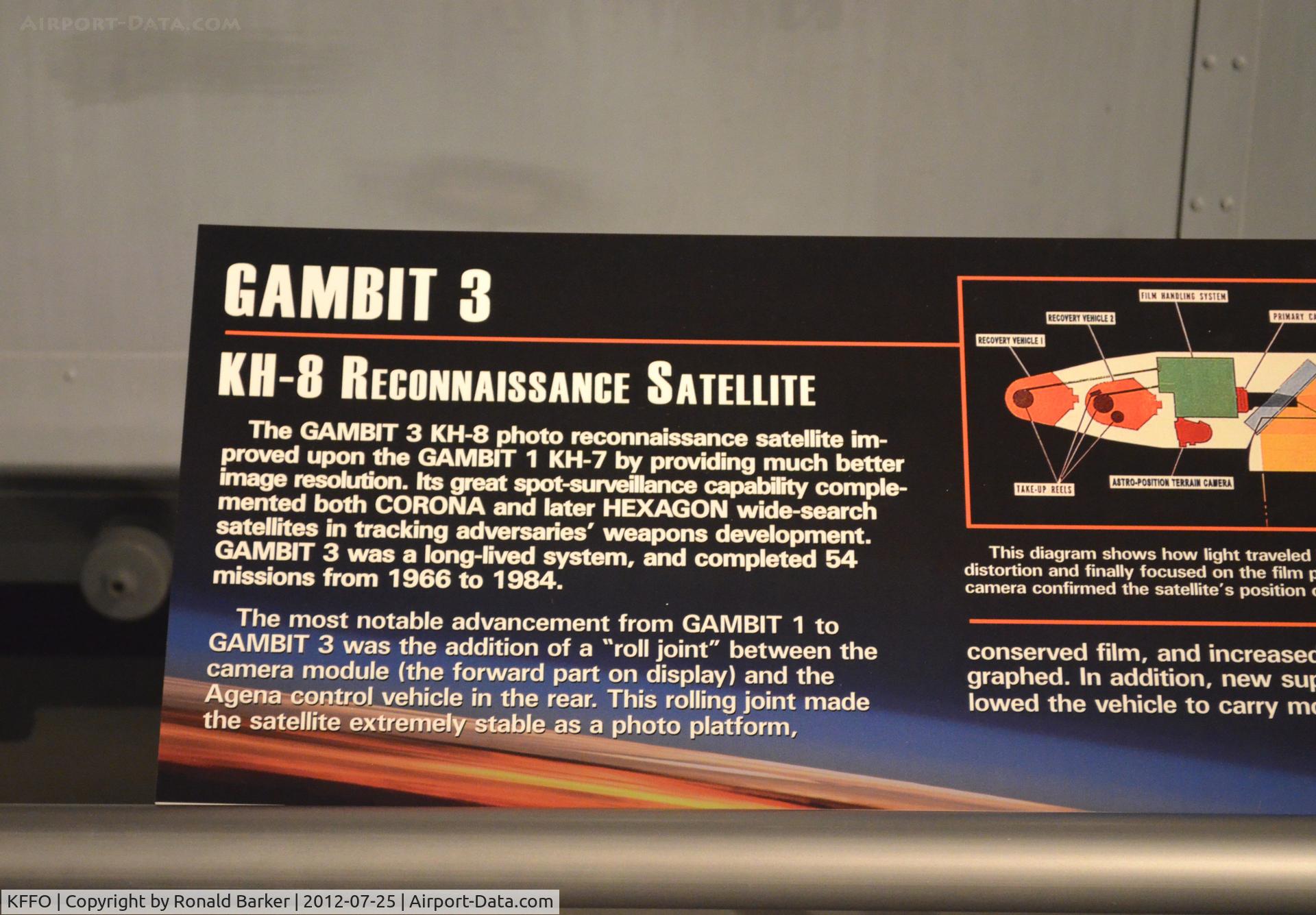 Wright-patterson Afb Airport (FFO) - A Museum  KH-8  GAMBIT 3