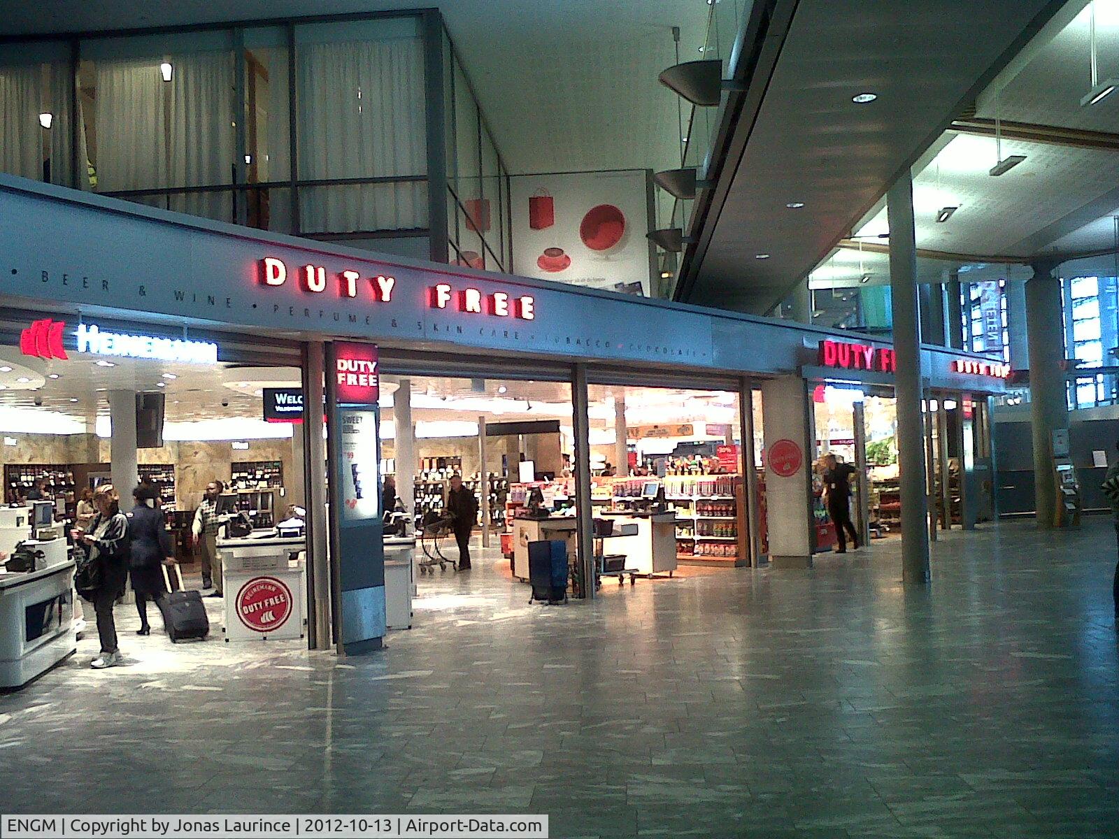 Oslo Airport, Gardermoen, Gardermoen (near Oslo), Akershus Norway (ENGM) - Duty free shops at the Gardermoen Oslo International Airport