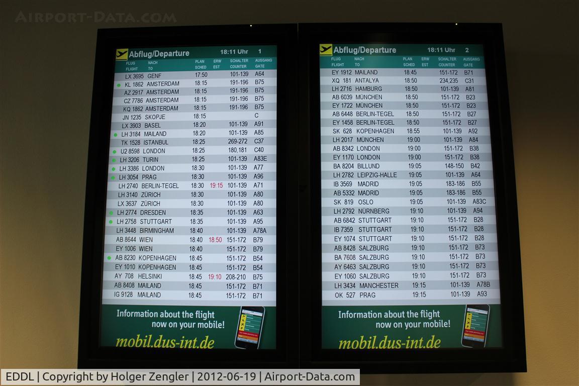 Düsseldorf International Airport, Düsseldorf Germany (EDDL) - Departures between 5.50 pm and 7.15 pm.
