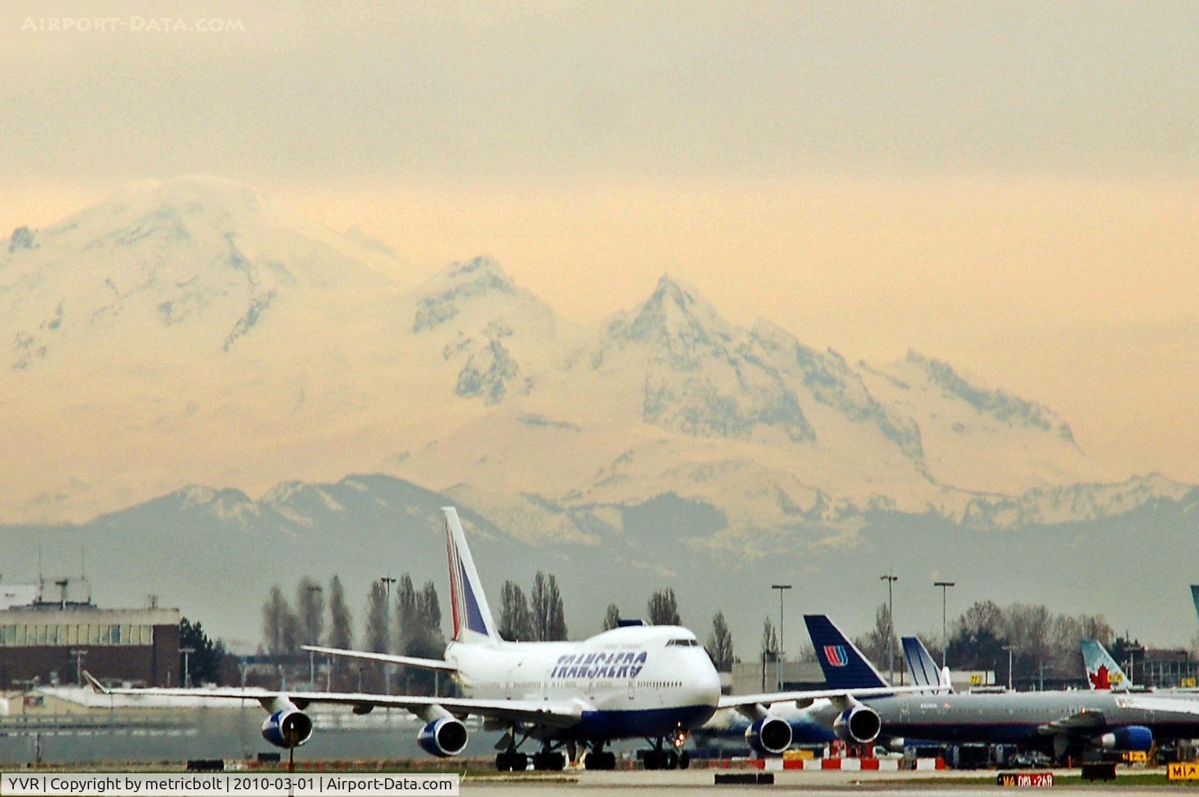 Vancouver International Airport, Vancouver, British Columbia Canada (YVR) - Transaero B747 arrives for the 2010 Vancouver Olympics. Feb.2010
