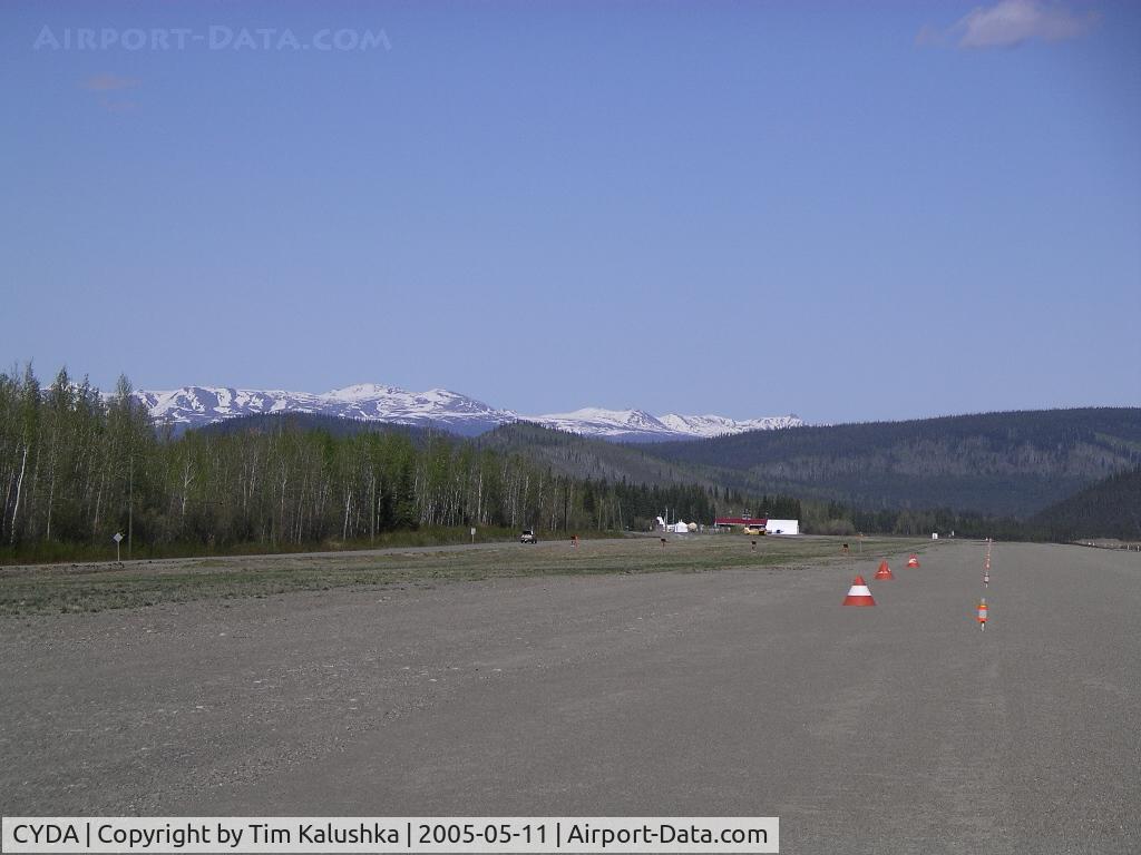 Dawson City Airport, Dawson City, Yukon Canada (CYDA) - Looking from the threshold of runway 02 towards the terminal building.