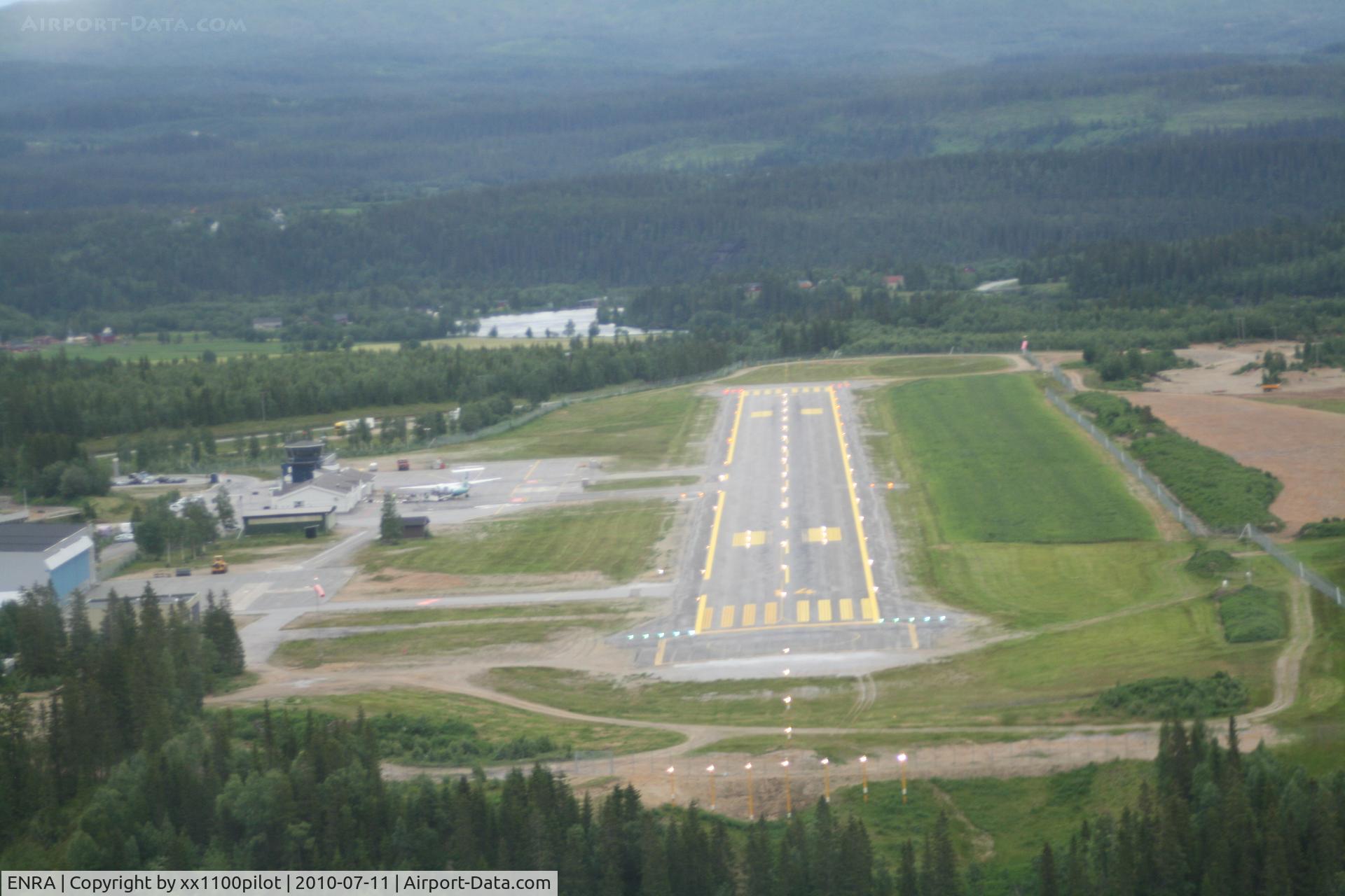 Mo i Rana Airport, Røssvoll, Mo i Rana, Nordland Norway (ENRA) - As seen from final aproach.