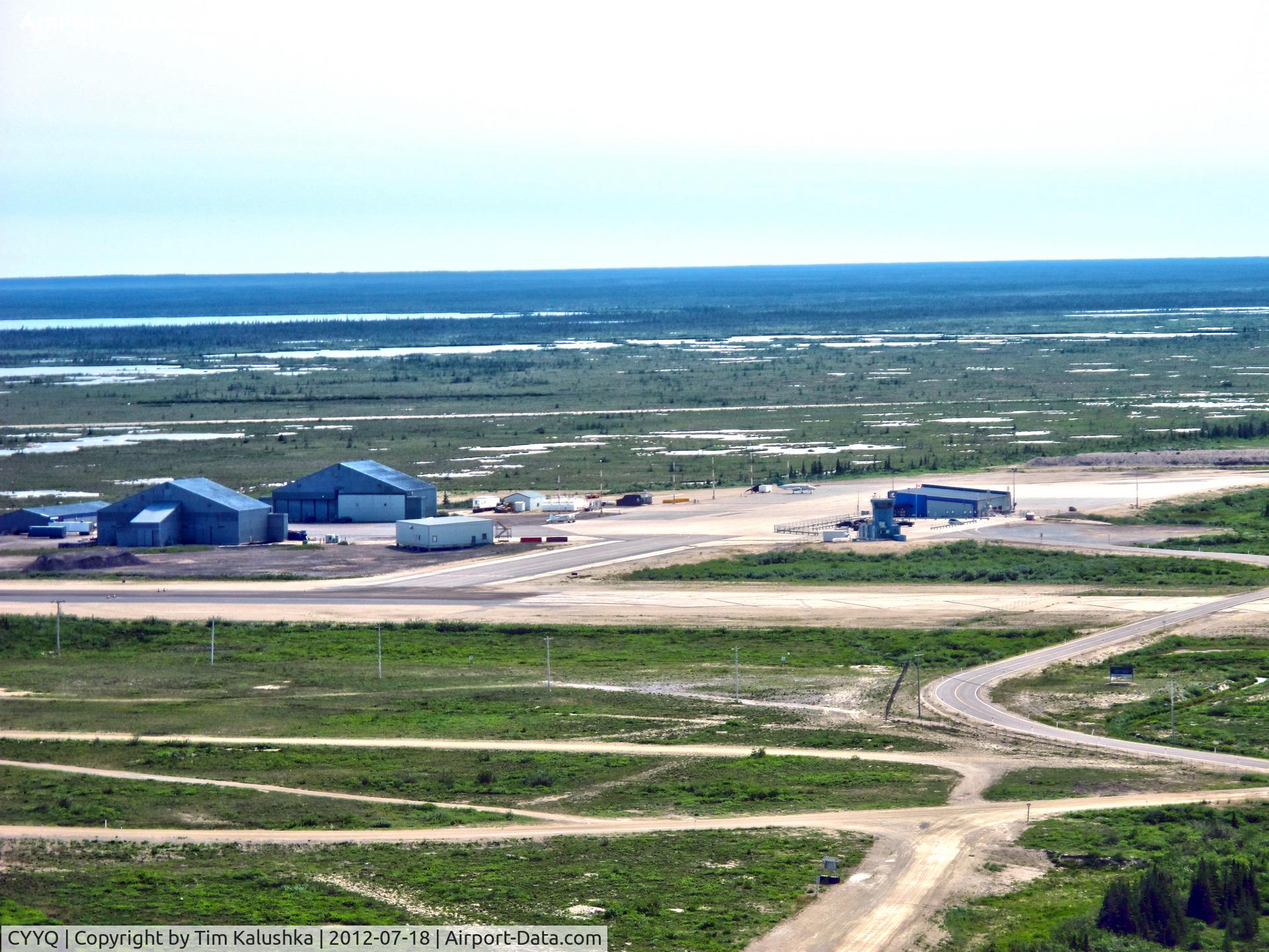 Churchill Airport, Churchill, Manitoba Canada (CYYQ) - shot of the apron and hangars
