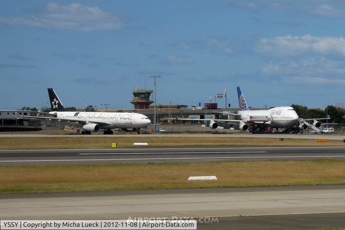 Sydney Airport, Mascot, New South Wales Australia (YSSY) - Air China A330 and United Airlines B747 on a remote stand