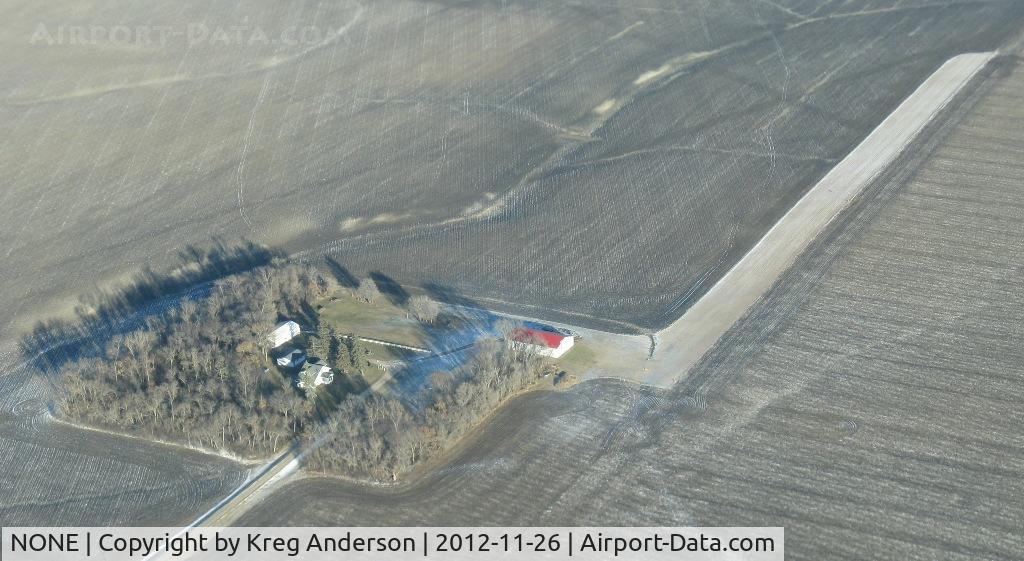 NONE Airport - Private airstrip about 5 miles northwest of Elbow Lake, MN. This airstrip lays about 4 miles straight off and a little to the left of the approach end of runway 14 at Elbow Lake Municipal (Y63).