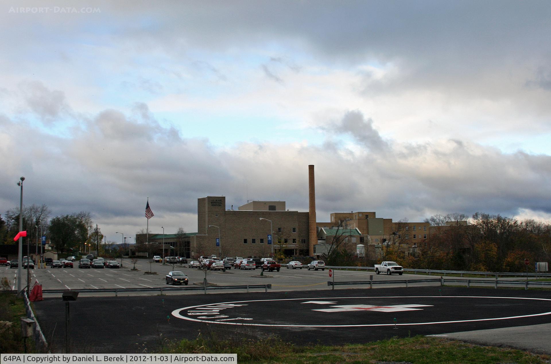 J C Blair Memorial Hospital Heliport (64PA) - This heliport serves the ICU at J.C. Blair Memorial Hospital, Huntingdon, PA.
