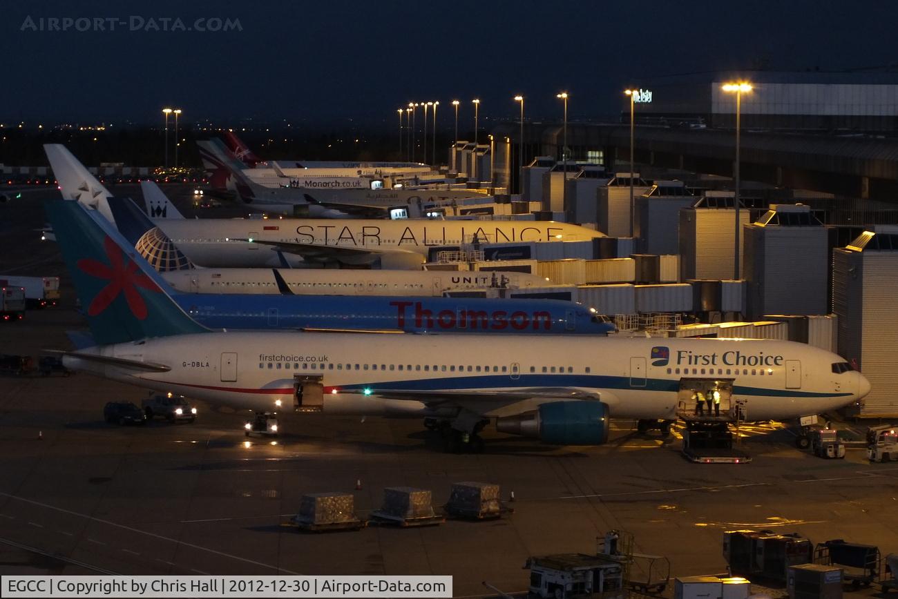 Manchester Airport, Manchester, England United Kingdom (EGCC) - early morning on T2 at Manchester
