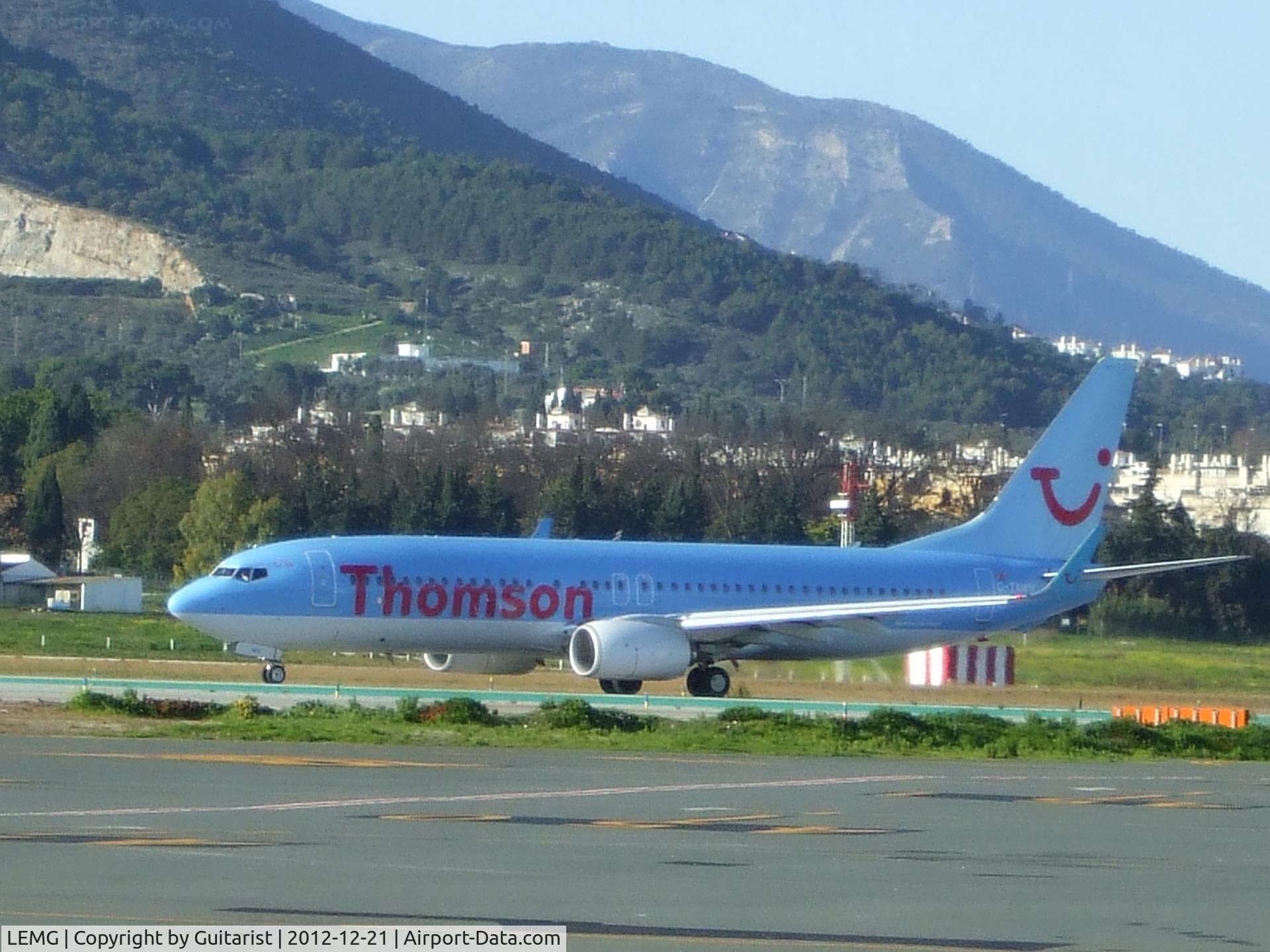 Málaga Airport, Málaga Spain (LEMG) - This 737 is on its way to the hold for RW13 at AGP. Photo taken from the museum.