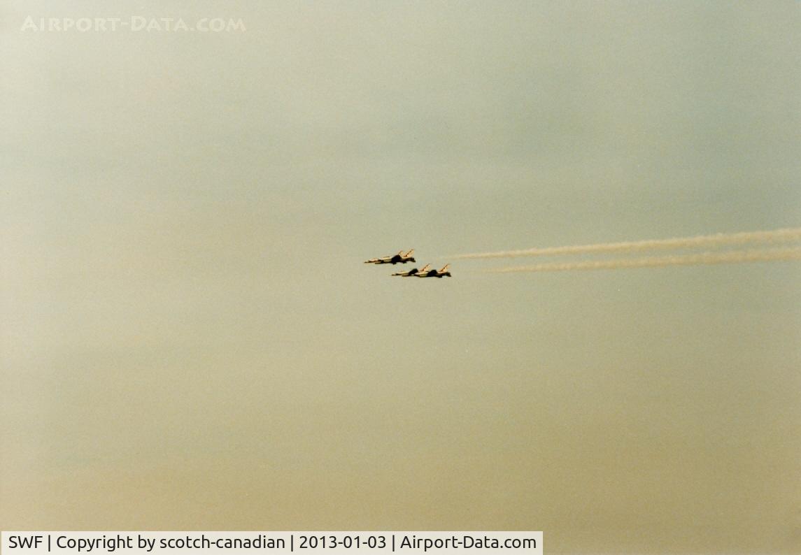 Stewart International Airport (SWF) - US Air Force Thunderbird F-16A Fighting Falcons at the 1989 Stewart International Airport Air Show, Newburgh, NY