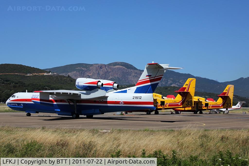 Ajaccio Campo dell'Oro Airport, Ajaccio France (LFKJ) - 1 Beech 200, 2 CL415 and the Beriev 200 testing by Securite Civile