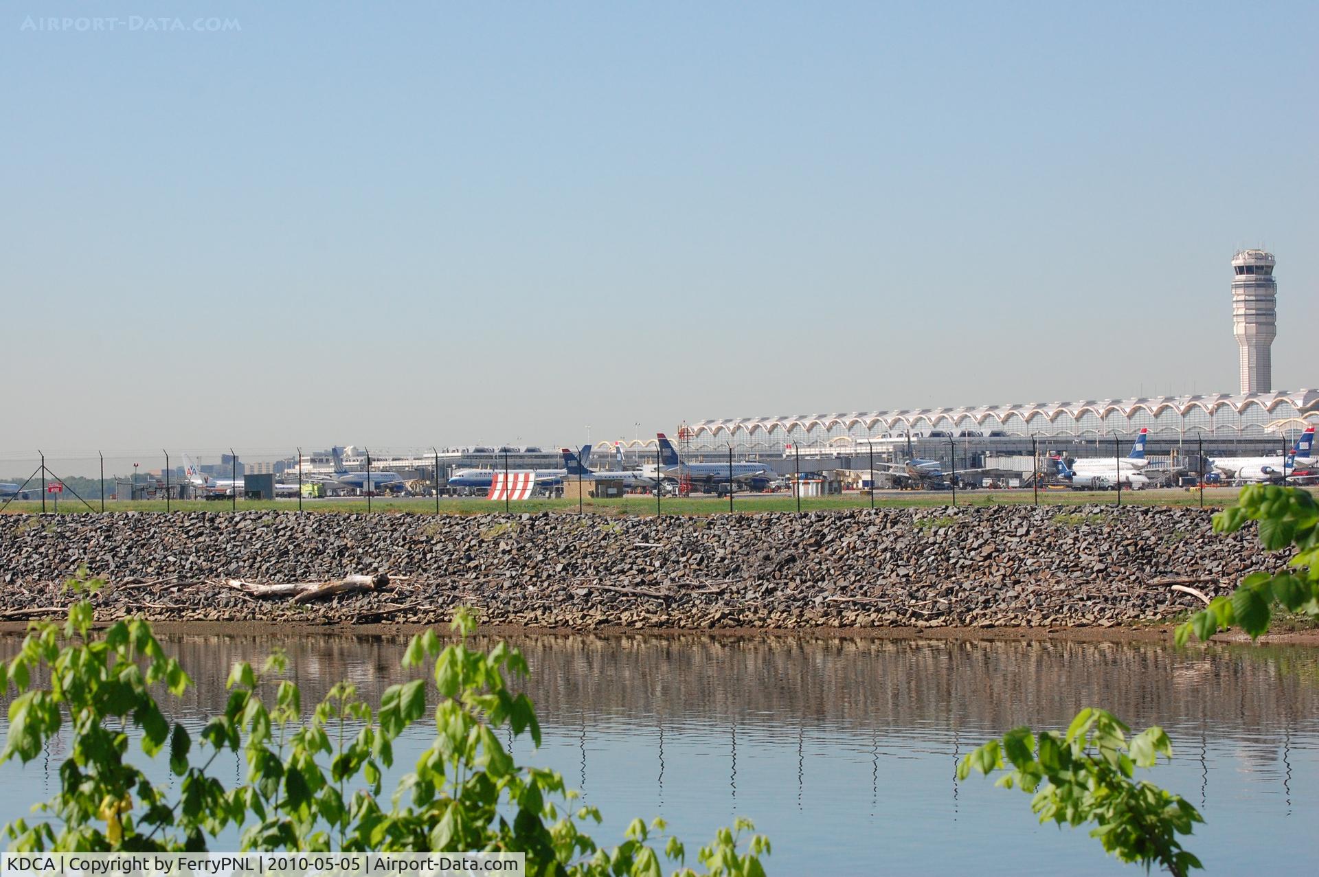 Ronald Reagan Washington National Airport (DCA) - View from airport park towards the terminal of Washington National (Ronald Regan)