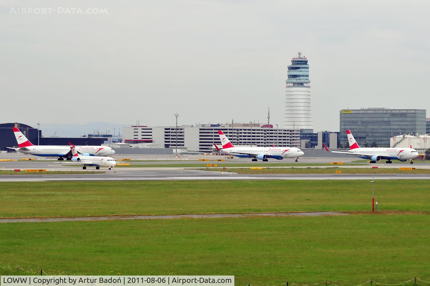 Vienna International Airport, Vienna Austria (LOWW) - Austrian Airlines 3 x B767 and 1 x Fokker