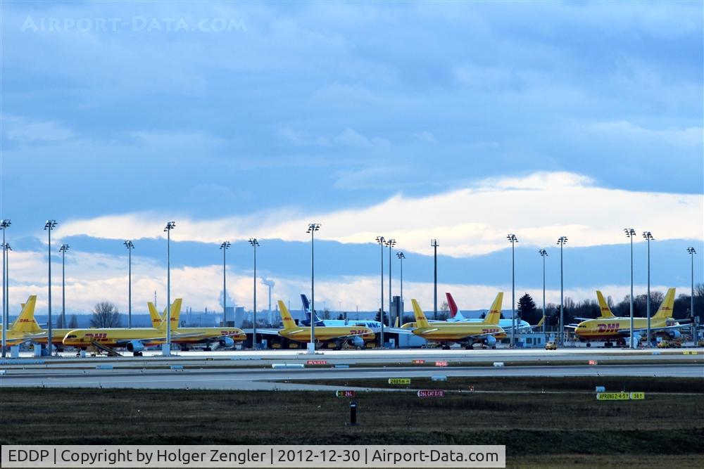 Leipzig/Halle Airport, Leipzig/Halle Germany (EDDP) - DHL Air Hub Leipzig on a sunday afternoon....