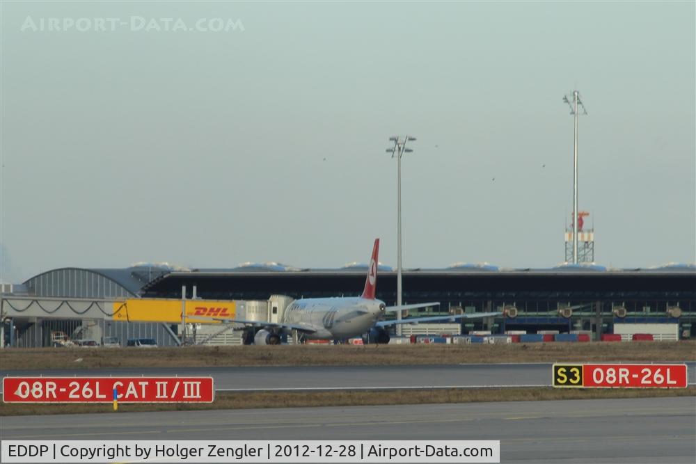 Leipzig/Halle Airport, Leipzig/Halle Germany (EDDP) - View from apron 2 over rwy 08R/26L and some taxiways to apron 1.... 