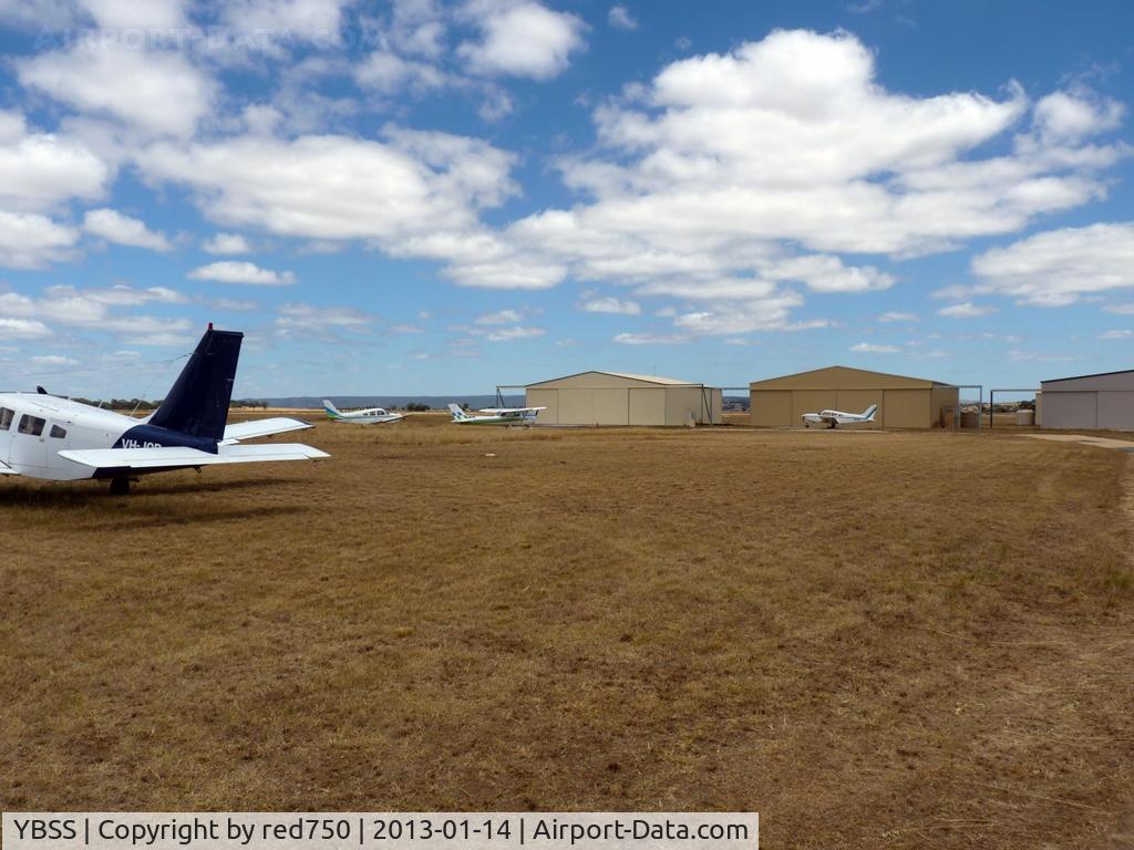 Bacchus Marsh Airport, Bacchus Marsh, Victoria Australia (YBSS) - A general view over one grooup of hangars at Bacchus Marsh