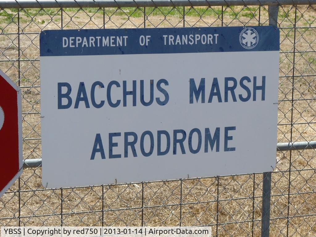 Bacchus Marsh Airport, Bacchus Marsh, Victoria Australia (YBSS) - Gate Sign, Bacchus Marsh Airfield,