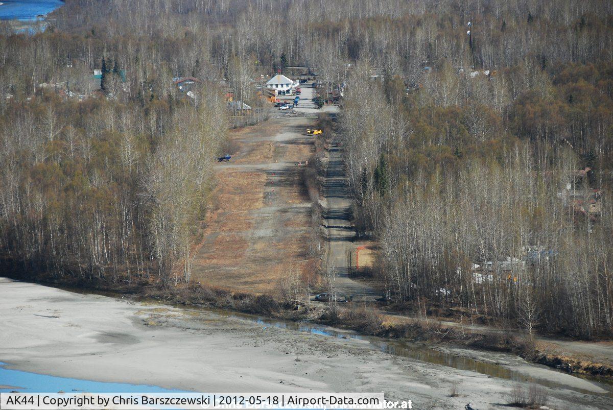 Talkeetna Village Strip Airport (AK44) - Aerial pic of the runway Village Airstrip