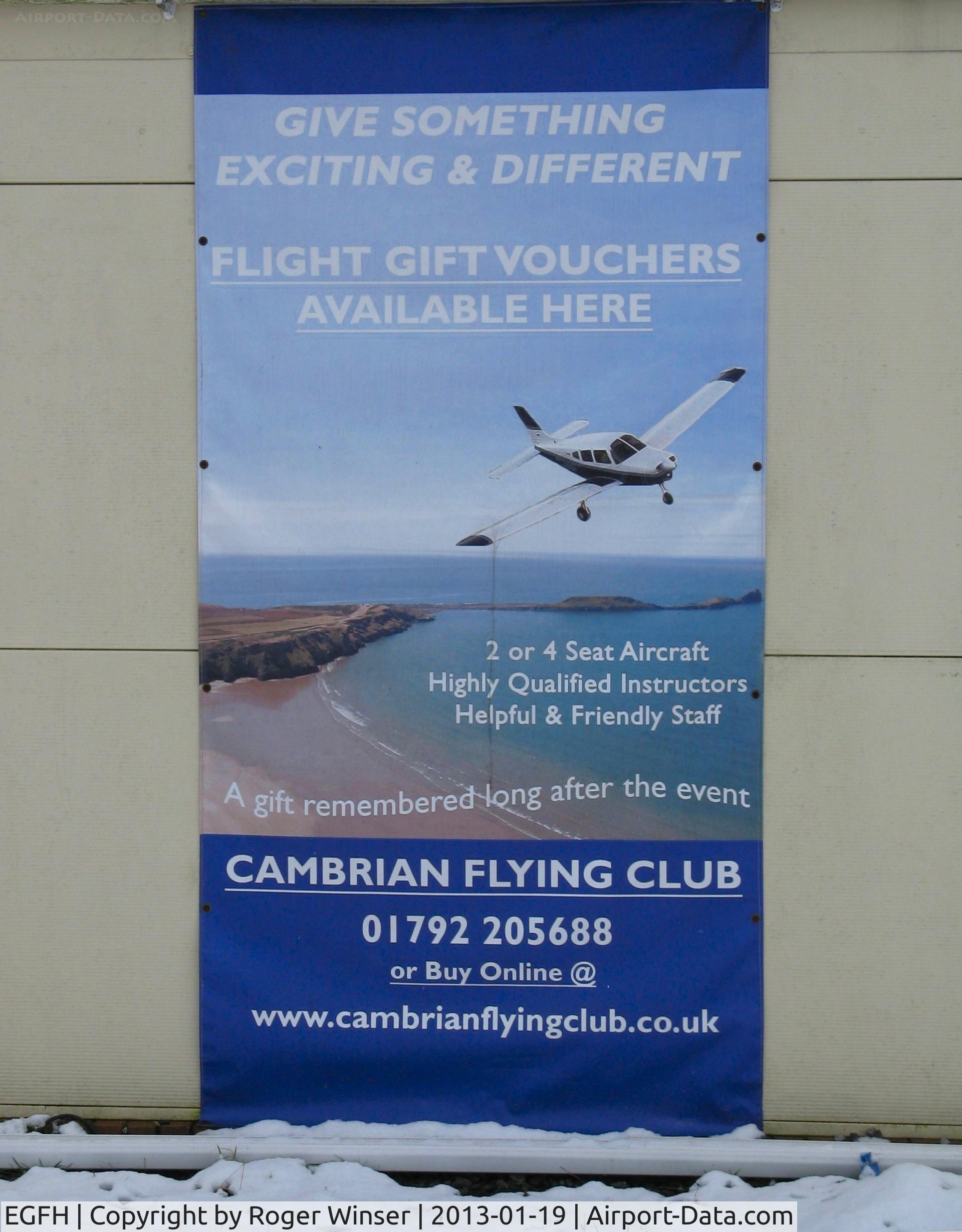 Swansea Airport, Swansea, Wales United Kingdom (EGFH) - Cambrian Flying Club.