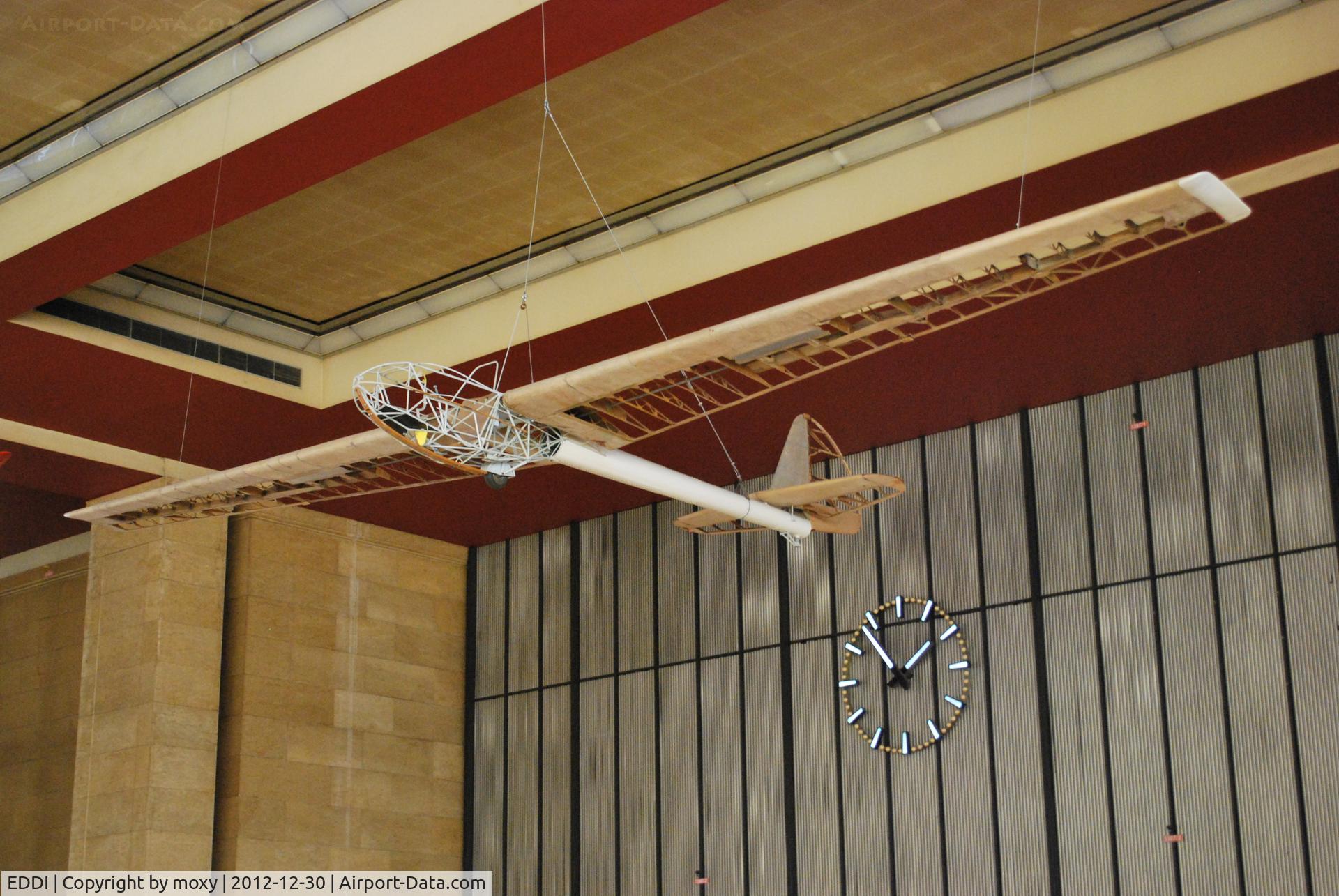 Tempelhof International Airport (closed), Berlin Germany (EDDI) - Glider hanging in the terminal at Berlin Tempelhof. 