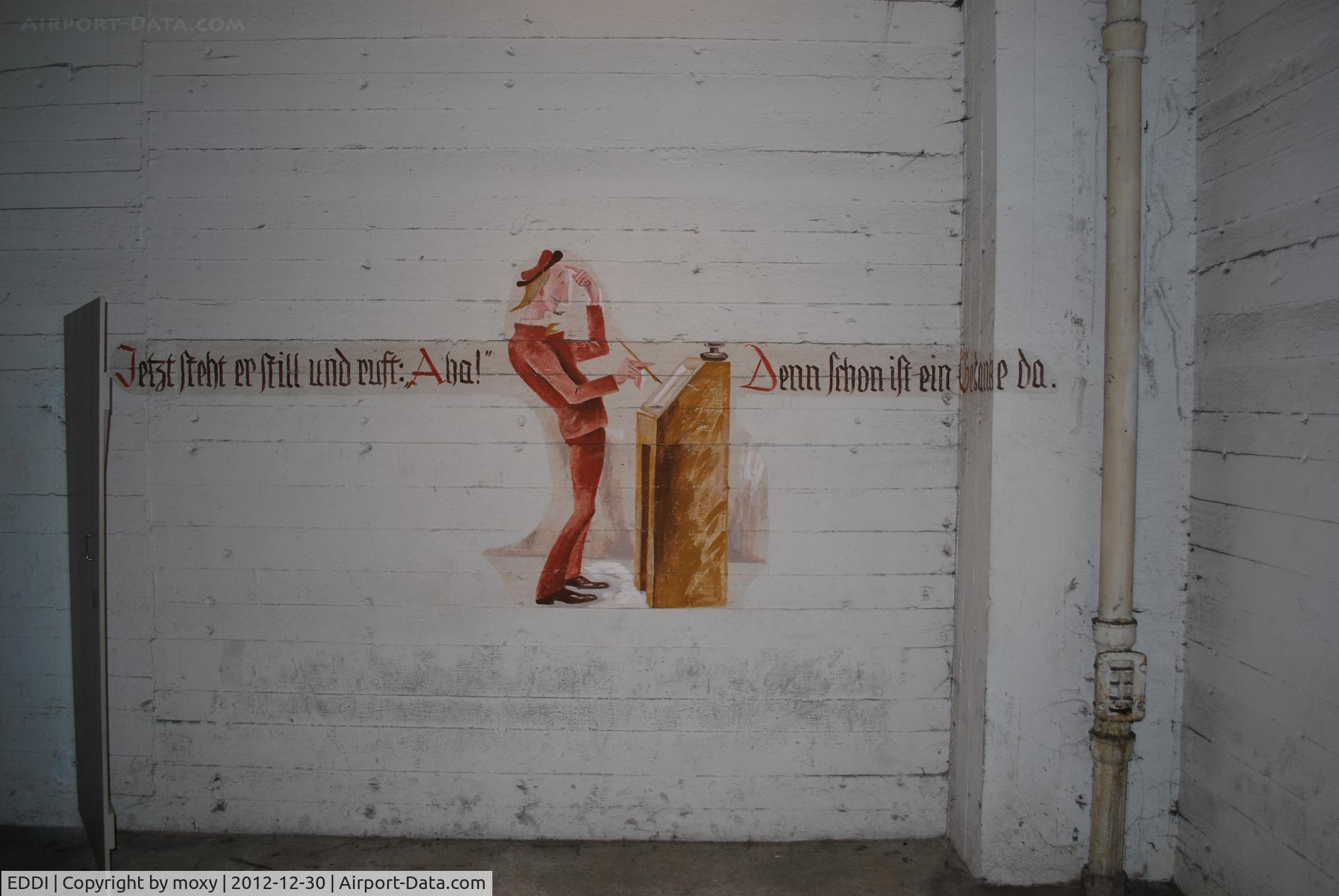 Tempelhof International Airport (closed), Berlin Germany (EDDI) - Mural painted in the World War II air raid bunker underneath the terminal building at Tempelhof  