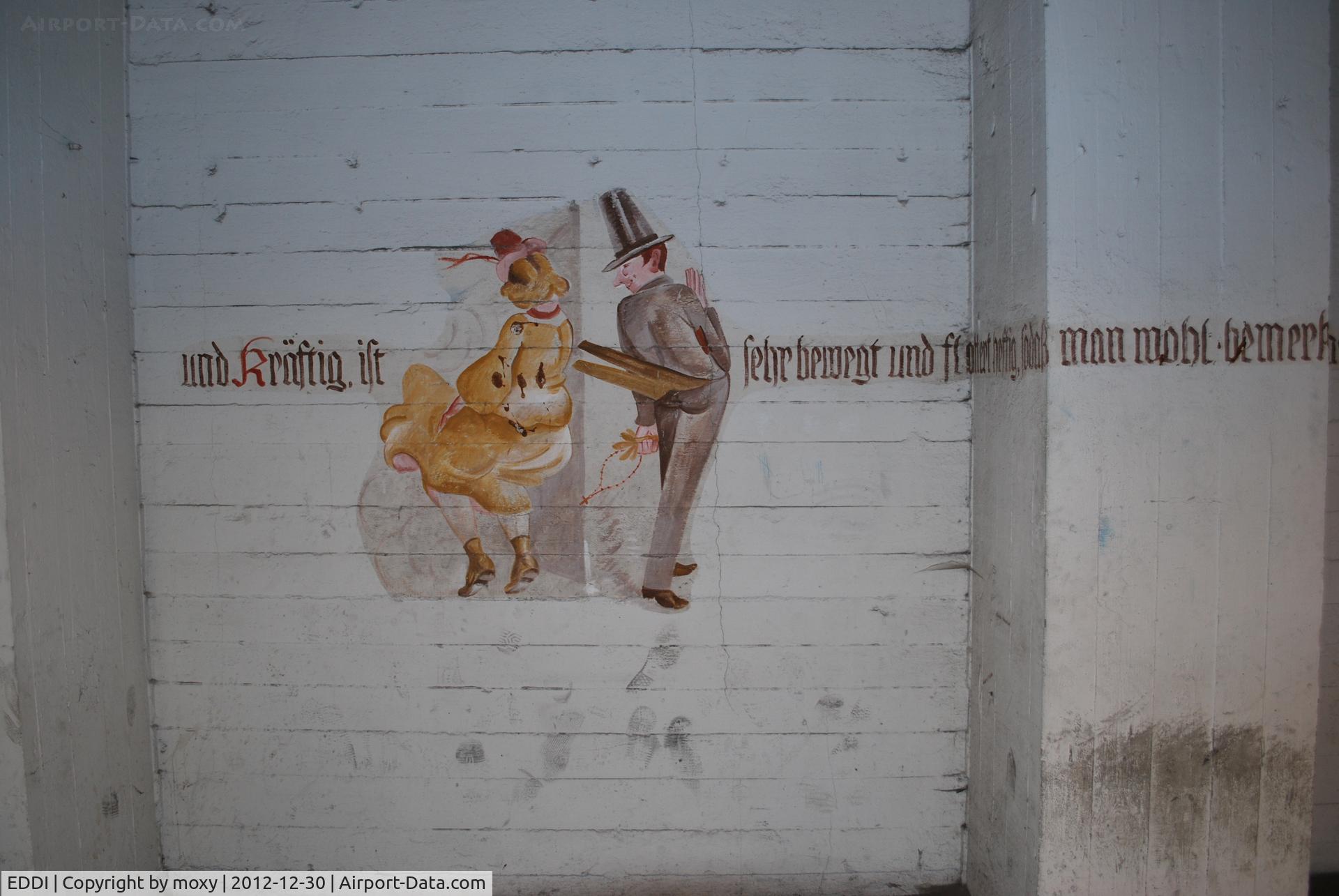 Tempelhof International Airport (closed), Berlin Germany (EDDI) - Mural painted in the World War II air raid bunker underneath the terminal building at Tempelhof  