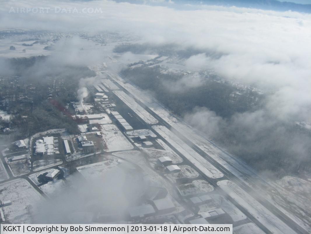 Gatlinburg-pigeon Forge Airport (GKT) - Looking SE through the fog