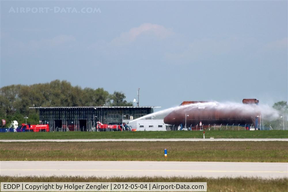 Leipzig/Halle Airport, Leipzig/Halle Germany (EDDP) - Airport fire engine on exercise...