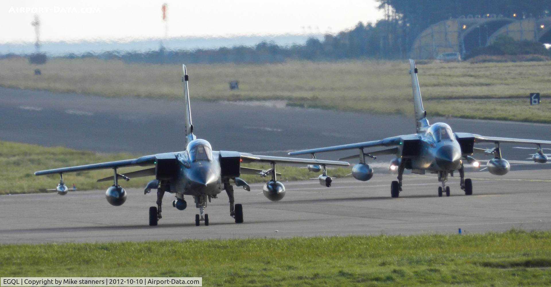 RAF Leuchars Airport, Leuchars, Scotland United Kingdom (EGQL) - JBG-33 Tornado IDS 45+93 & 45+90 Taxi back into Leuchars after an early morning Joint warrior sortie
