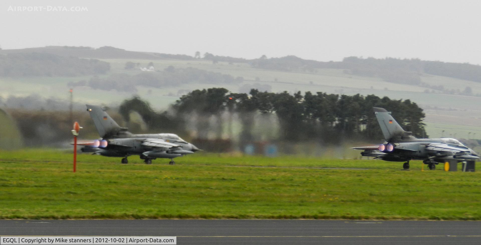 RAF Leuchars Airport, Leuchars, Scotland United Kingdom (EGQL) - A Pair of AG-51 Tornado IDS ,46+22 & 44+78,roar down runway 27 on an afternoon Joint warrior sortie