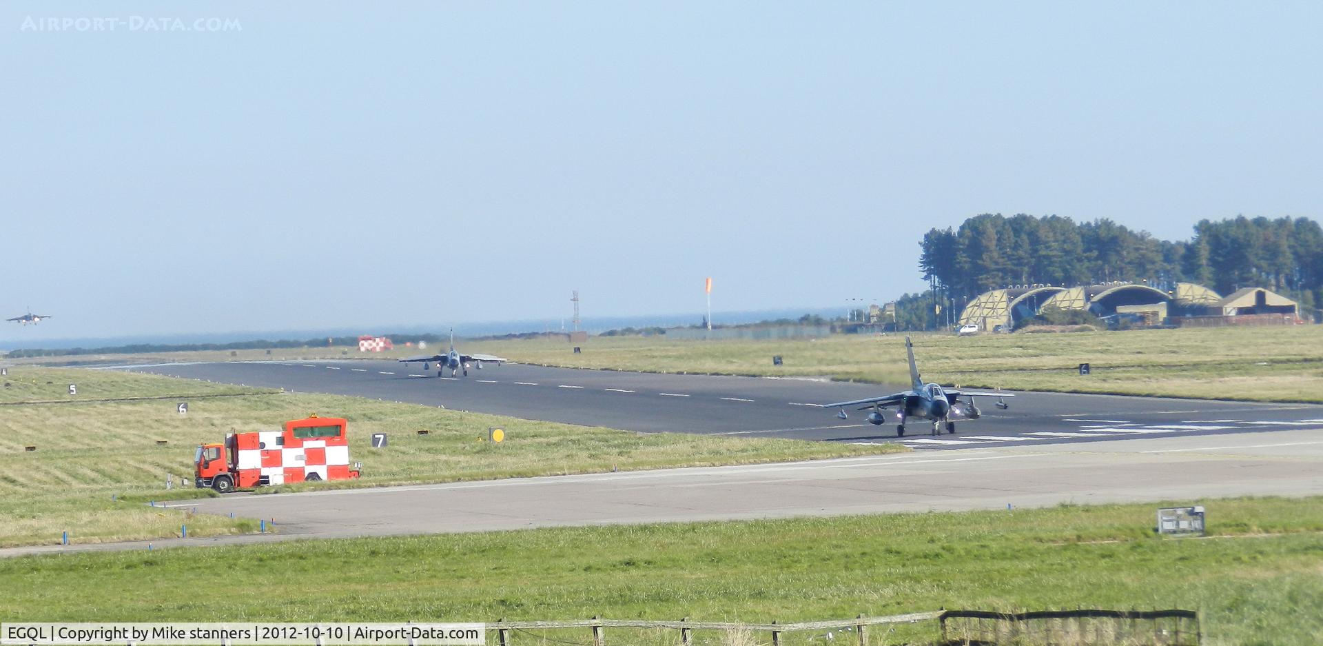 RAF Leuchars Airport, Leuchars, Scotland United Kingdom (EGQL) - a trio of JBG-32 Tornado ECR's ,46+36,46+49 & 46+24,landing on runway 27 after a Joint warrior mission