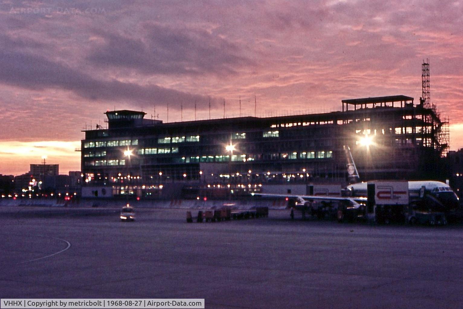 Kai Tak Airport (closed 1998), Kowloon Hong Kong (VHHX) - Expansion of the terminal Kai Tak airport, This was before passenger bridges were added.
