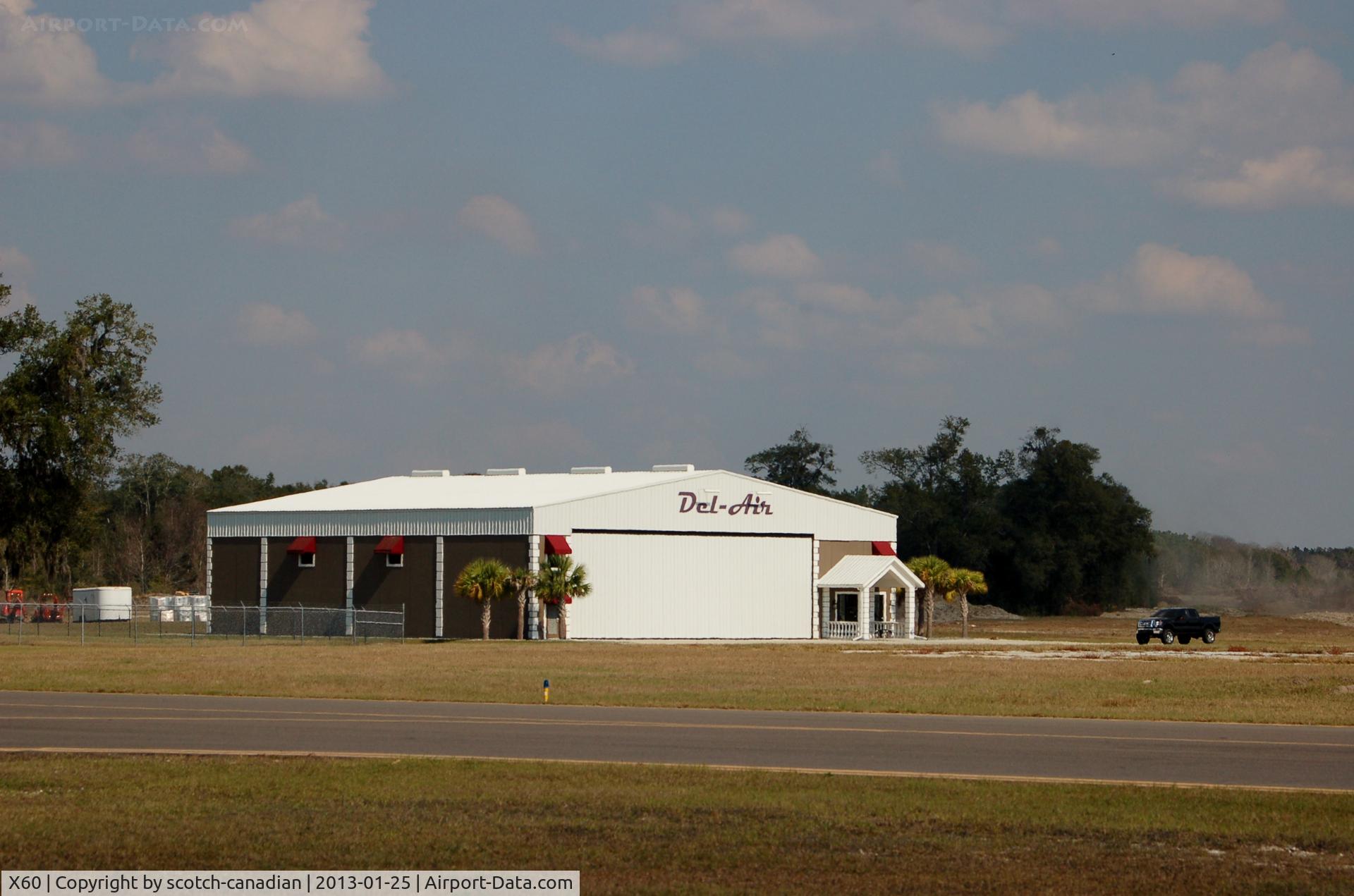 Williston Municipal Airport (X60) - Del-Air Hangar at Williston Municipal Airport, Williston, FL